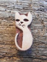 Katze, Tiermotivstempel, Druckstempel, Blaudruckstempel, Holzstempel