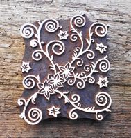Blaudruckstempel, Druckstempel, Holzdruckstempel, Motivstempel, Stoffdruckstempel