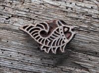 Fisch, Tiermotivstempel, Blaudruckstempel, Druckstempel, Holzstempel