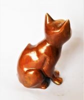 Katze, Skulptur, Figur, Messing