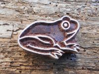 Frosch, Blaudruckstempel, Druckstempel, Holzstempel, Keramikstempel, Stempel