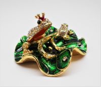 Schmuckbehälter, Glitzerdose, Pillenbox, Froschkönig
