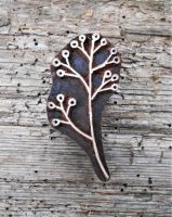 Druckstempel, Blaudruckstempel, Holzstempel, Stoffdruckstempel, Motivstempel, Blatt