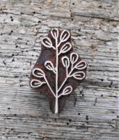 Druckstempel, Blaudruckstempel, Holzstempel, Stoffdruckstempel, Motivstempel, Blatt