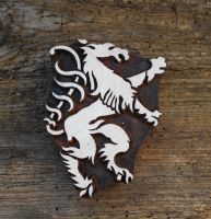 Drache, Blaudruckstempel, Druckstempel, Holzdruckstempel, Motivstempel