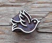 Vogel, Blaudruckstempel, Druckstempel, Holzstempel, Keramikstempel, Tonstempel