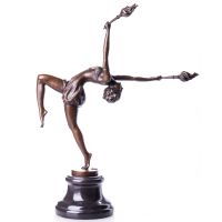 Art Deco Bronzefigur Fackeltänzerin